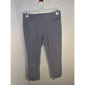 7th Avenue Design Studio New York & Co Slim Women's Blue & White Dress Pants 6